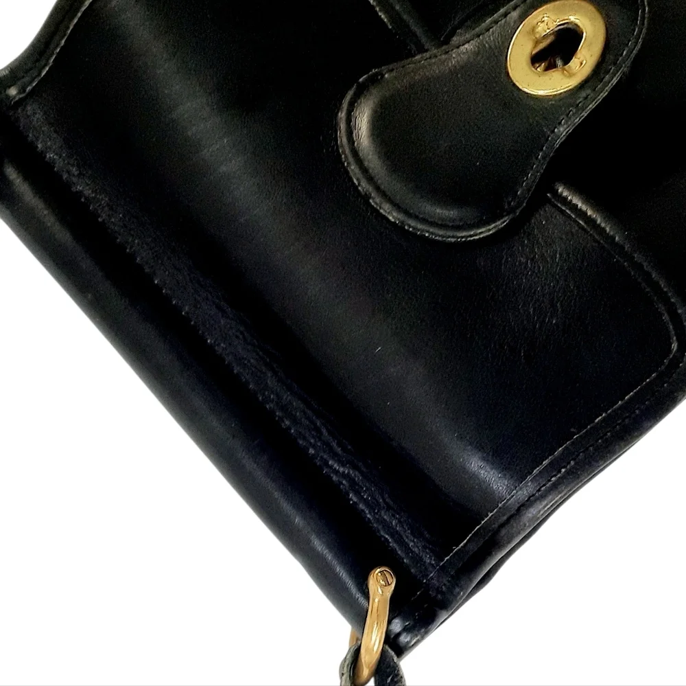Vintage COACH 9930 Murphy BLACK Leather Crossbody Bag Purse - Picture 4 of 5